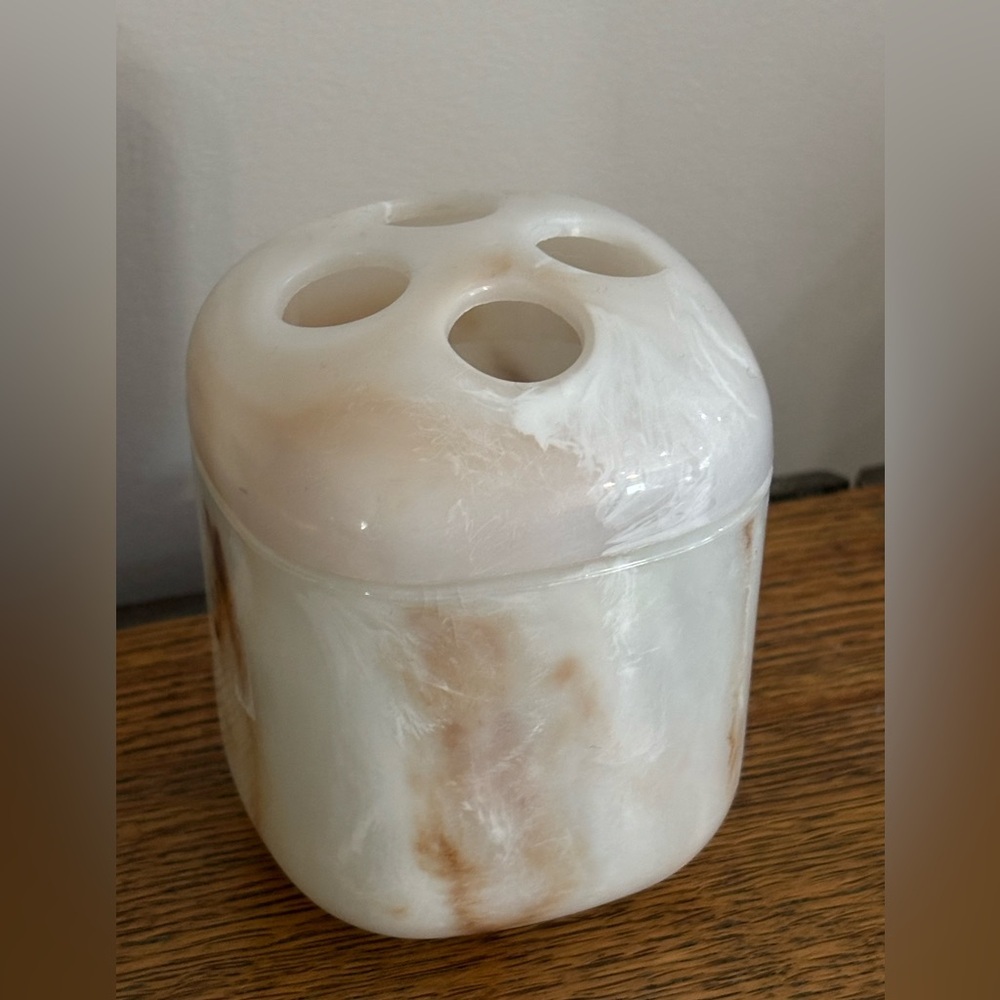 Vintage 80s Celluloid Toothbrush Holder